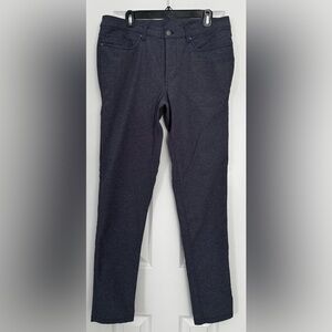 NWT Lululemon Men's Size 34 ABC Skinny 32"L Tech Canvas Heathered Navy